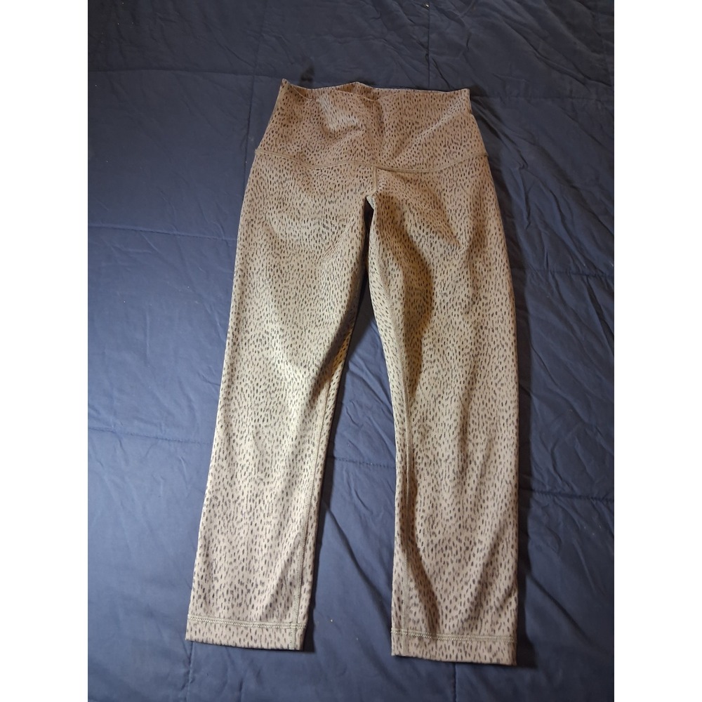 Lululemon Align High-Rise Crop 21 Grey Black Leopard Print Leggings‎ Nulu Yoga